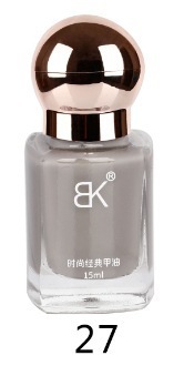 BK新彩色指甲油免烤油性持久不可剥大容量护甲裸色实体店方瓶15ml