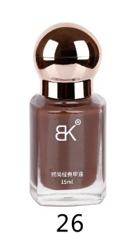 BK新彩色指甲油免烤油性持久不可剥大容量护甲裸色实体店方瓶15ml