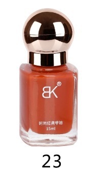 BK新彩色指甲油免烤油性持久不可剥大容量护甲裸色实体店方瓶15ml