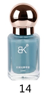 BK新彩色指甲油免烤油性持久不可剥大容量护甲裸色实体店方瓶15ml