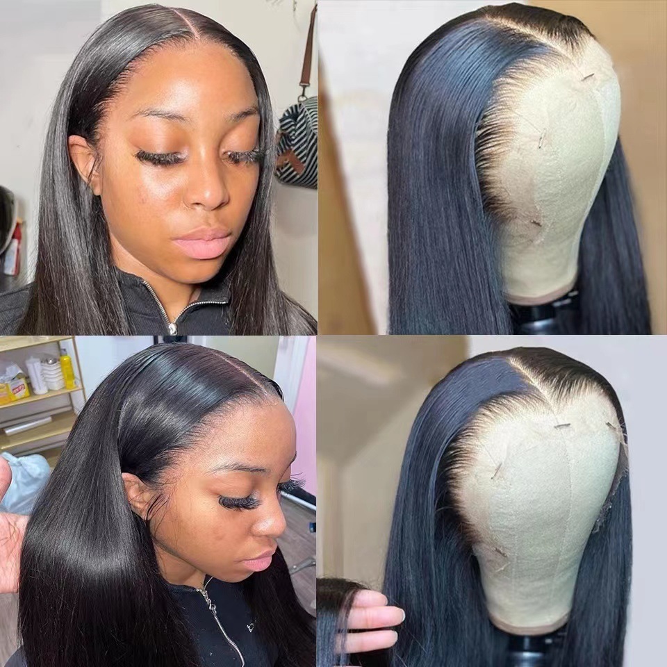 欧美直发前蕾丝假发头套现货 13x4 Side Part Lace wi g长直发现