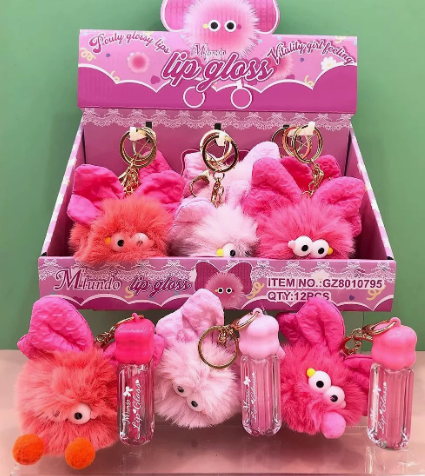 Mlundo Fur Ball Pendant Lip Gloss & Dual Lip Cream