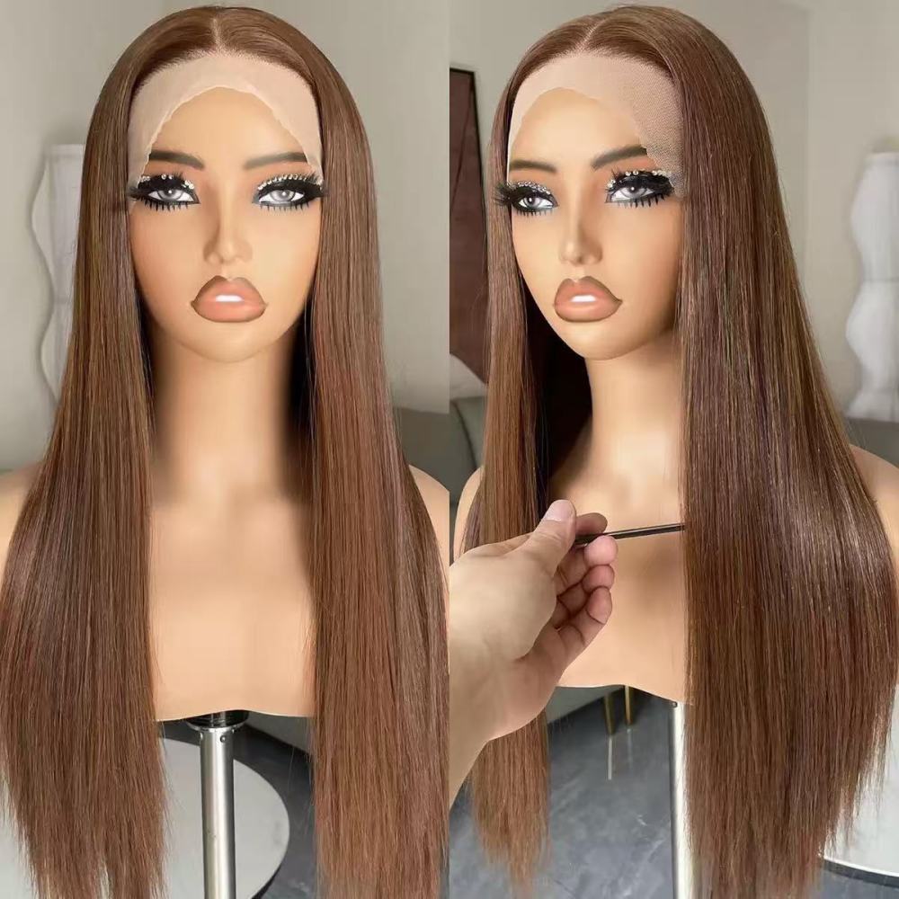 欧美直发前蕾丝假发头套现货 13x4 Side Part Lace wi g长直发现