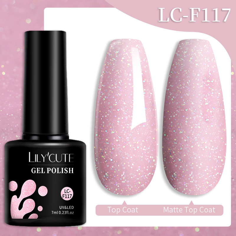 LILY'CUTE跨境热卖美甲批发甲油胶套装129色美甲店专用光疗胶封层