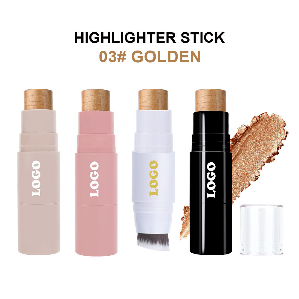 跨境现货定制面部彩妆腮红防水持妆显色提亮立体无logo双头腮红棒