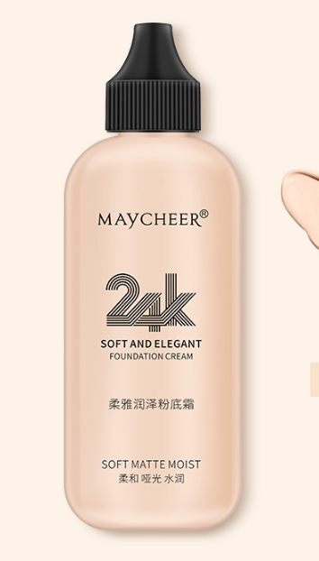 MAYCHEER柔雅润泽粉底霜女修饰肤色控油遮瑕防水持久不脱妆粉底液