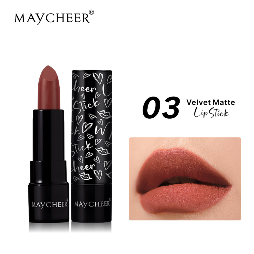 MAYCHEER天鹅绒哑光口红唇膏丝绒柔雾显白显色不易掉色跨境外贸