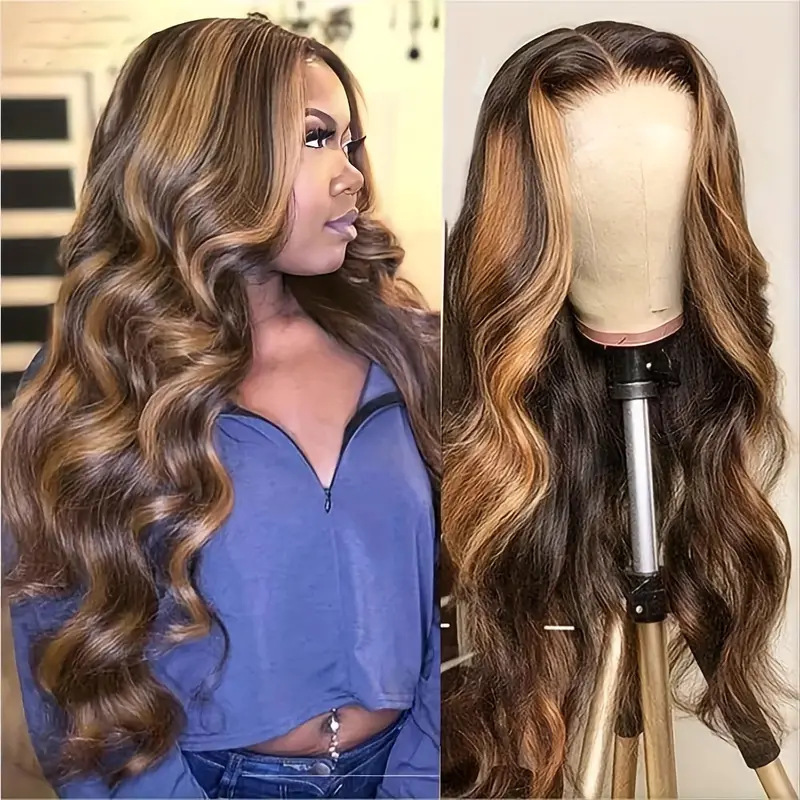 13*4 Front Lace Wig 前蕾丝假发 女大波浪挑染长卷发 蓬松全头套