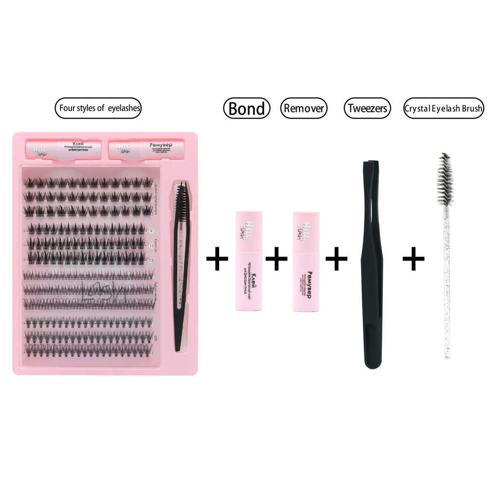 diy lash extension kit跨境新款分段式D翘假睫毛混装睫毛书