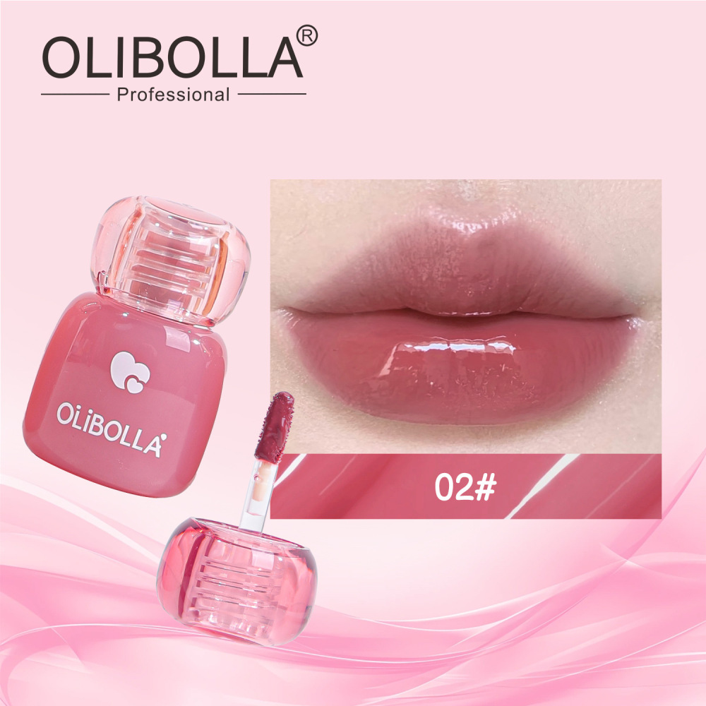 OLIBOLLA跨境不沾杯锁色唇釉6色镜面水光唇彩 滋润显白外贸彩妆