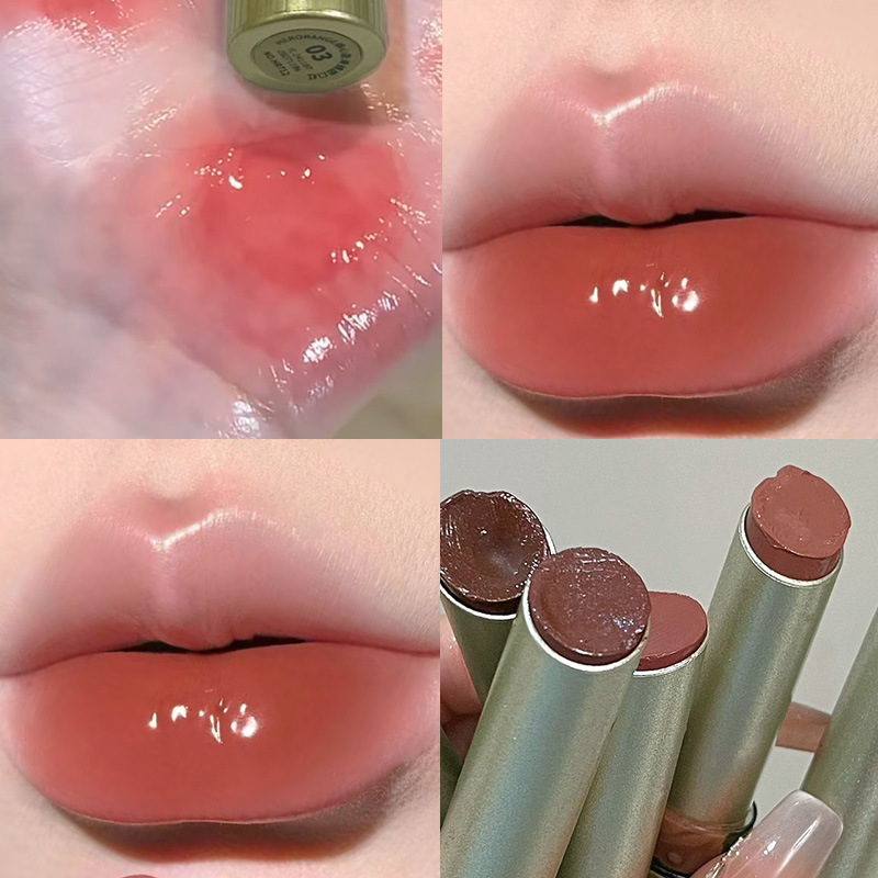 HERORANGE~桃心盈滑镜面口红滋润保湿素颜显白学生党固体唇蜜唇膏