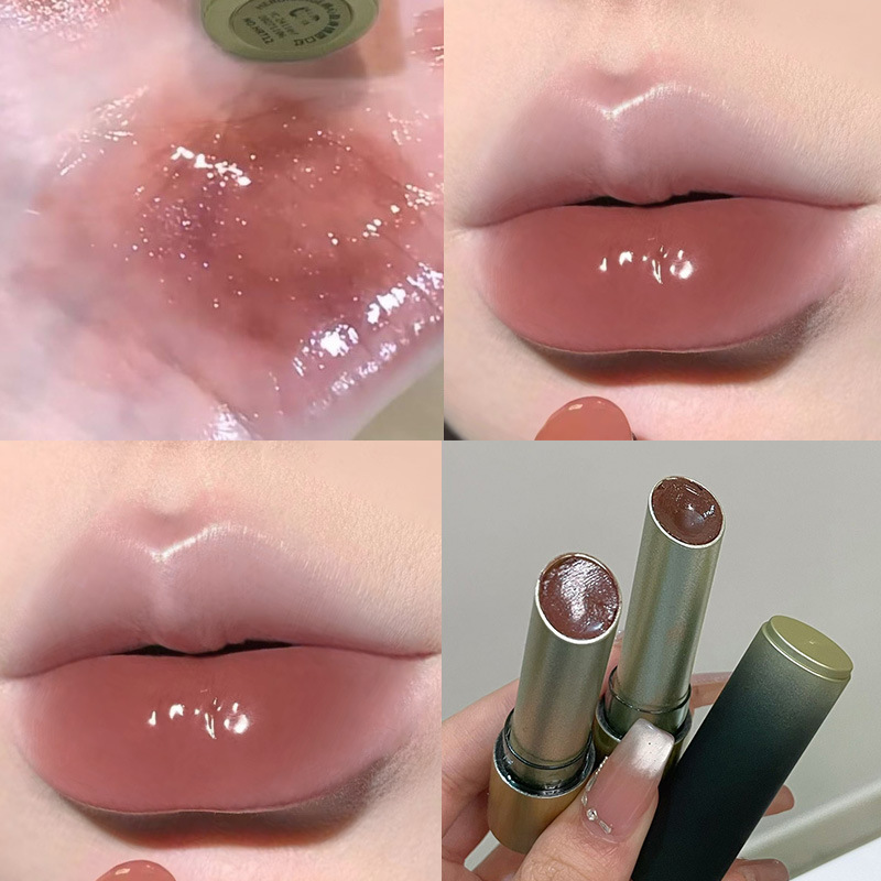 HERORANGE~桃心盈滑镜面口红滋润保湿素颜显白学生党固体唇蜜唇膏