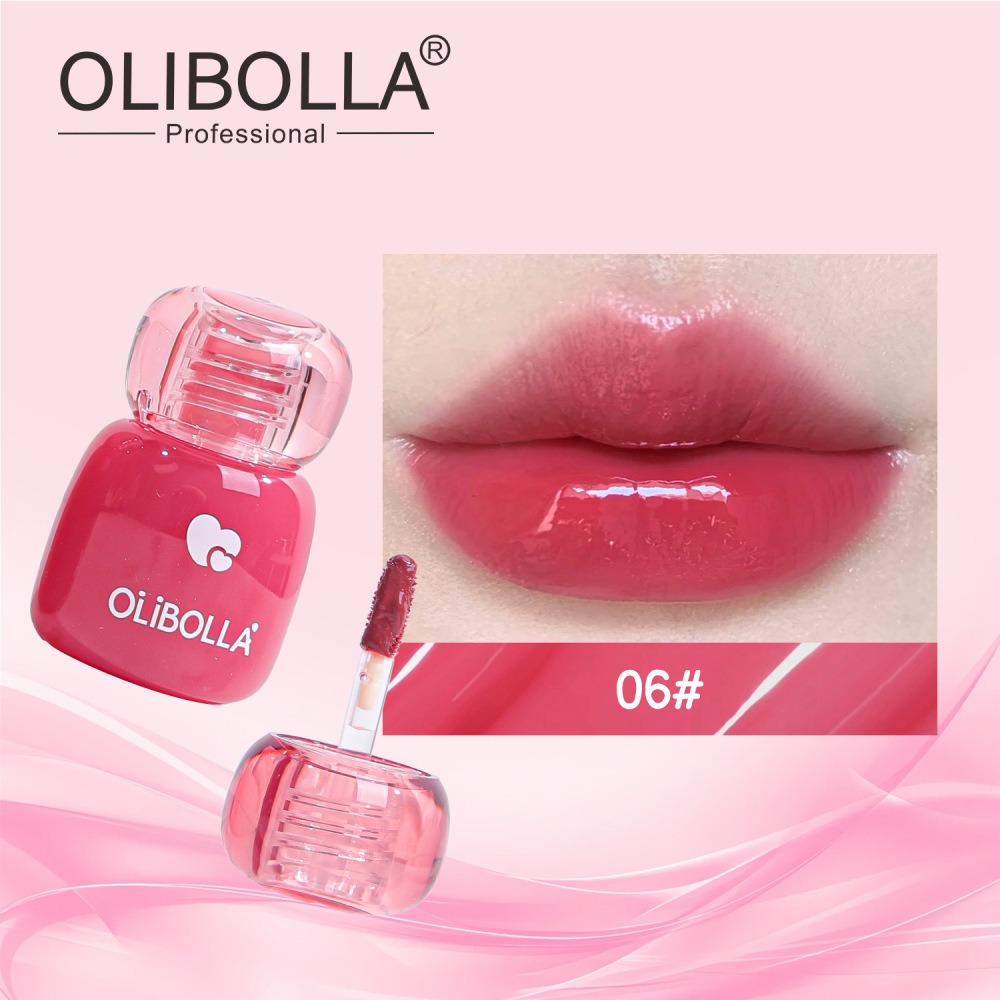 OLIBOLLA跨境不沾杯锁色唇釉6色镜面水光唇彩 滋润显白外贸彩妆