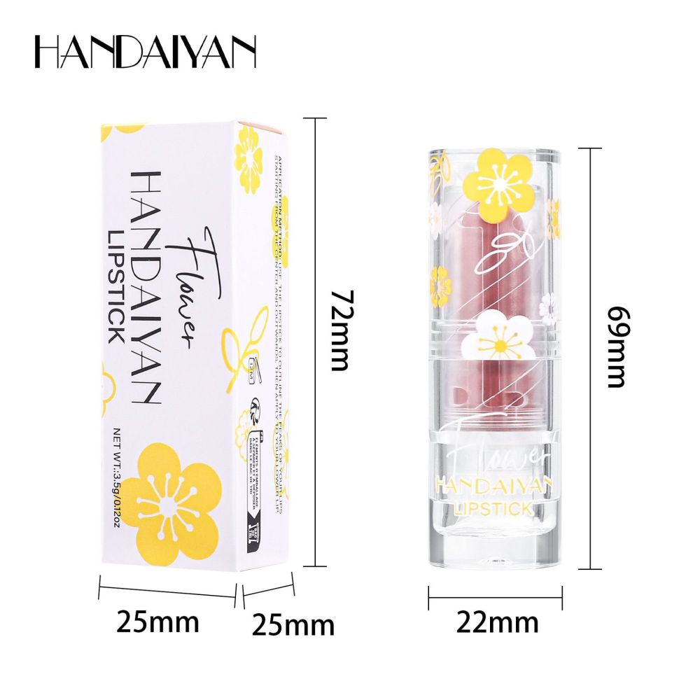 跨境哑光口红12色handaiyan花朵雾面防水不掉色持久滋润口红唇膏