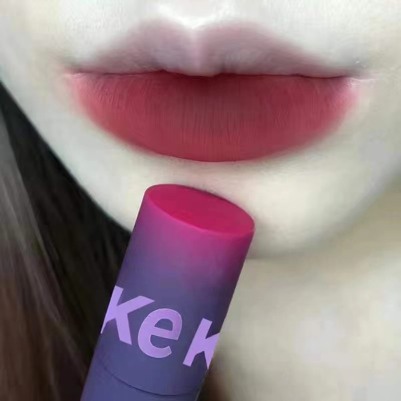 KEKEMOOD鸽血红唇泥万花筒桃心哑光雾面丝绒不沾杯学生高颜值唇釉