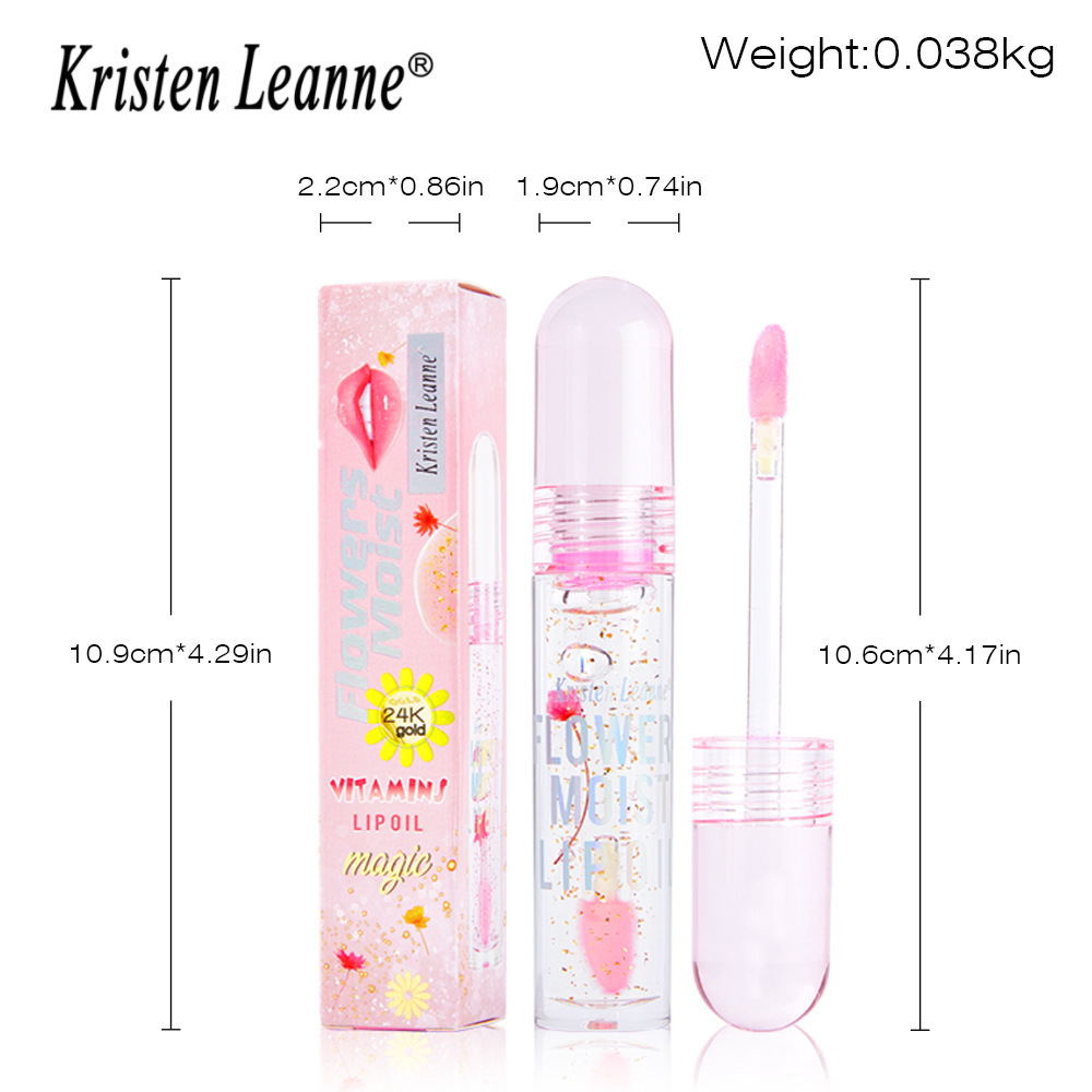 KRISTEN LEANNE跨境温变水光唇釉花瓣保湿滋润唇蜜嘟嘟变色唇釉