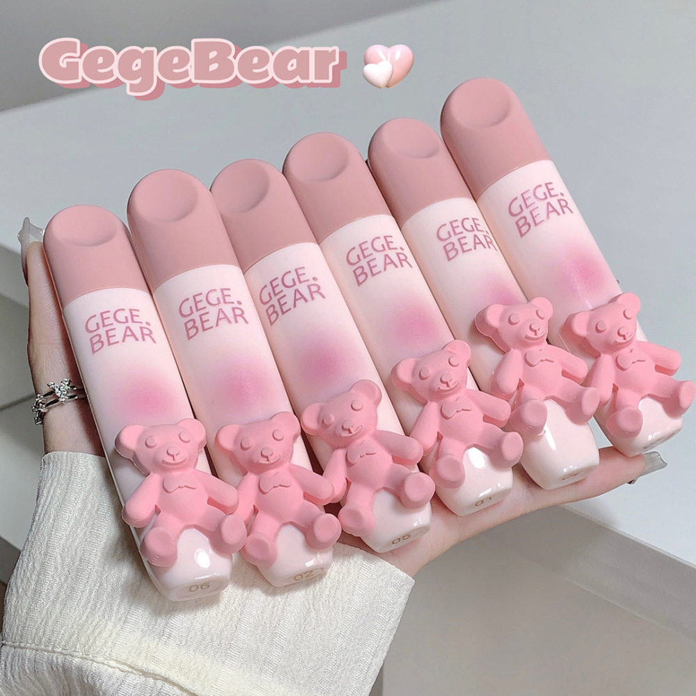 Gegebear戈戈小熊嫩彩唇釉 柔雾绵绵奶雾哑光唇彩唇泥平价学生党