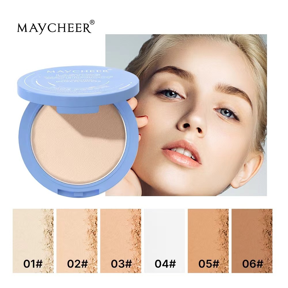 MAYCHEER美茜儿定妆雾面柔光美颜粉饼控油防汗防水吸油持妆跨境