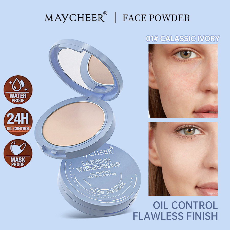 MAYCHEER美茜儿定妆雾面柔光美颜粉饼控油防汗防水吸油持妆跨境