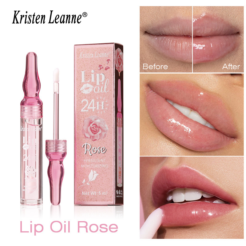 KRISTEN LEANNE跨境温变唇玫瑰花瓣缩水保湿滋润唇蜜嘟嘟唇釉