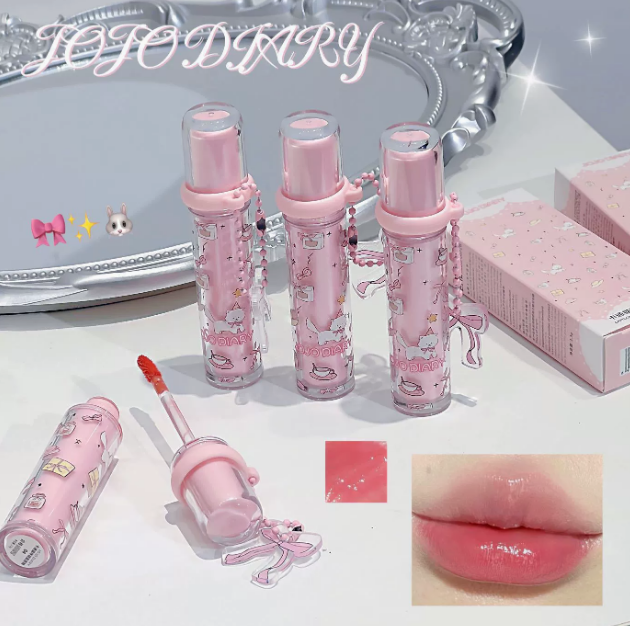 JOJODIARY Cartoon Cat Mirror Watery Lip Gloss