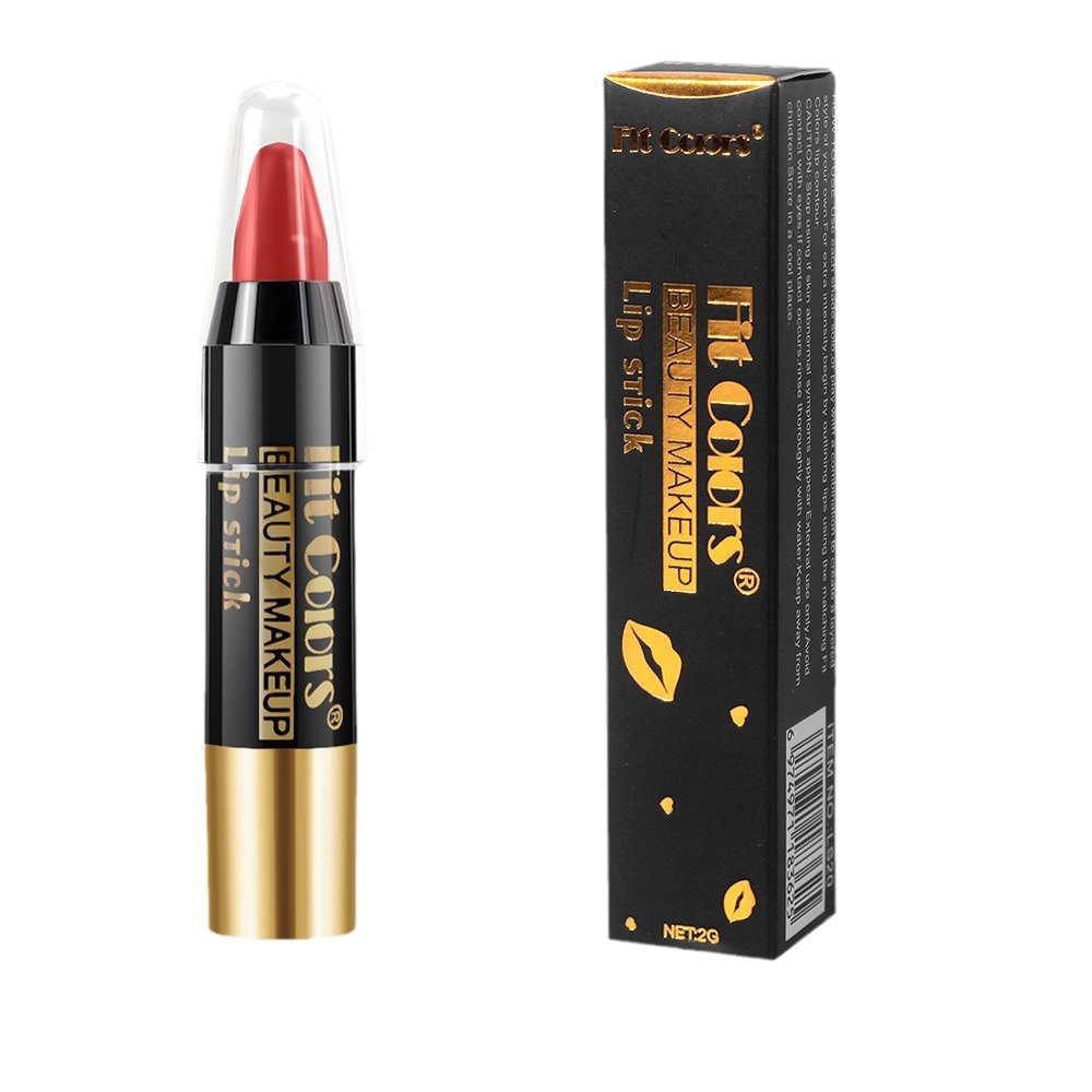 彩妆Fit Colors口红笔6色滋润蜡笔口红丝绒保湿亮面唇膏不易沾杯
