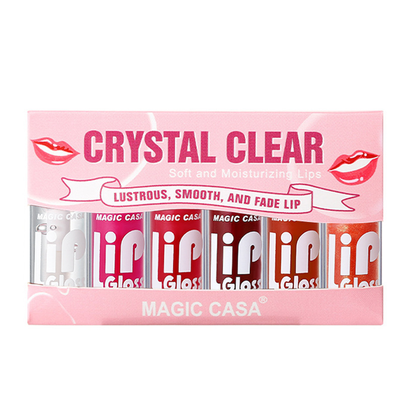 美妆MAGIC CASA水光果冻护唇油六支套装丰唇液滋润打底润唇蜜跨境