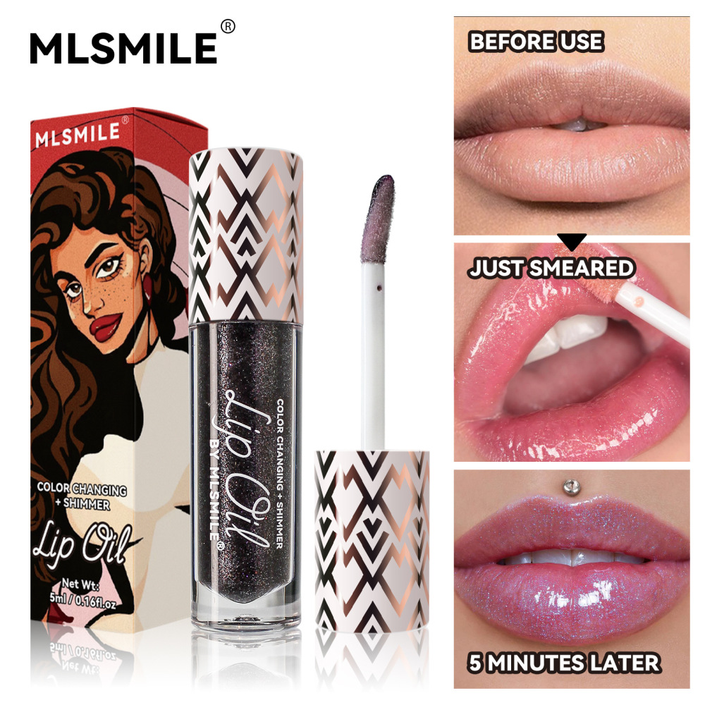 MLSMILE6色温变唇釉珠光液体口红补水保湿显色唇彩温感变色水光