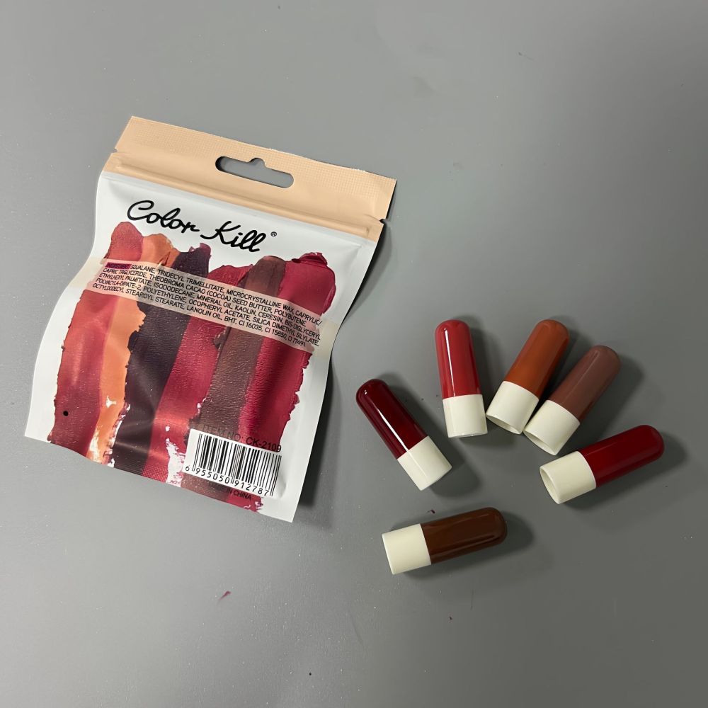 跨境热卖新6色胶囊小口红自然持久防水不沾杯迷你哑光小唇膏套装