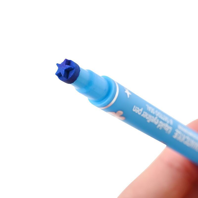 跨境新双头四色彩色印章眼线笔持久防水爱心梅花点缀眼角眼尾眼线