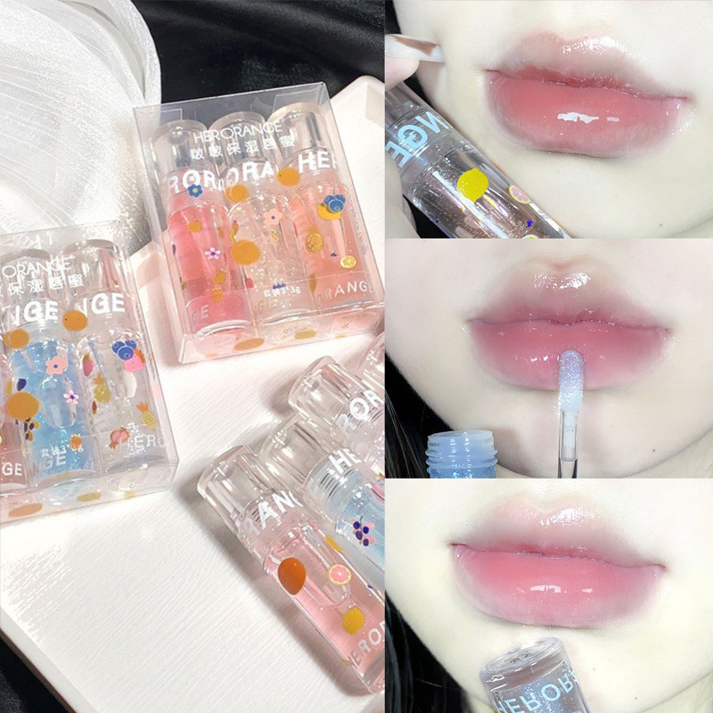 HERORANGE~啵啵保湿唇蜜透明唇油水光镜面玻璃唇釉护唇油唇膏平价
