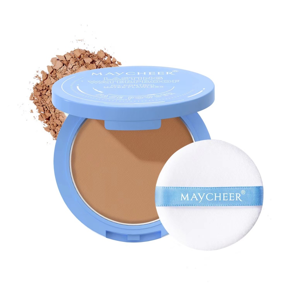 跨境美妆英文版 MAYCHEER美茜儿丝滑雾面柔光粉饼OILCONTRPLMATEE