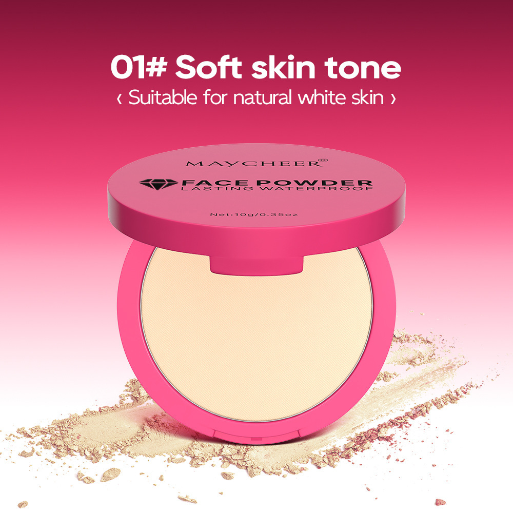 跨境美妆英文版 MAYCHEER美茜儿丝滑雾面柔光粉饼OILCONTRPLMATEE