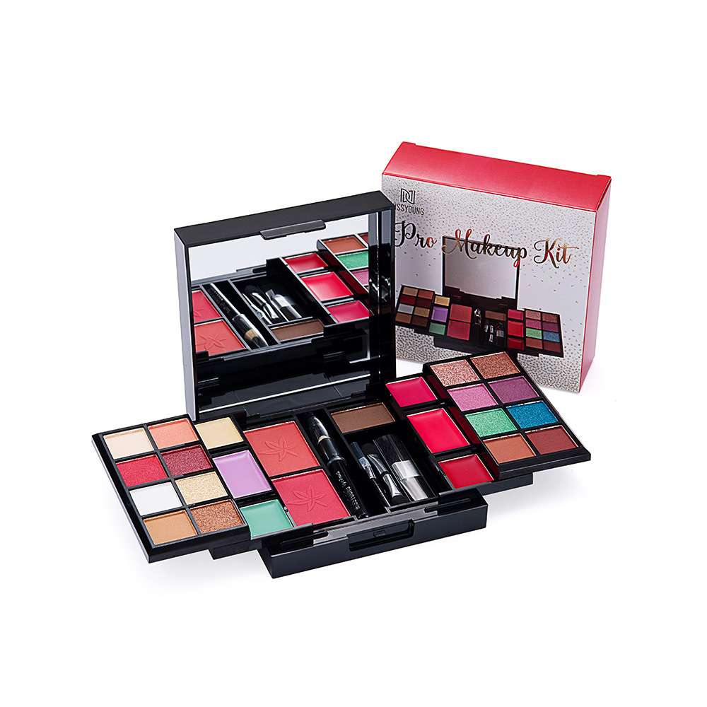 MISS YOUNG25色眼影盘眼影腮红眉粉套装彩妆盘化妆盒批发跨境外贸