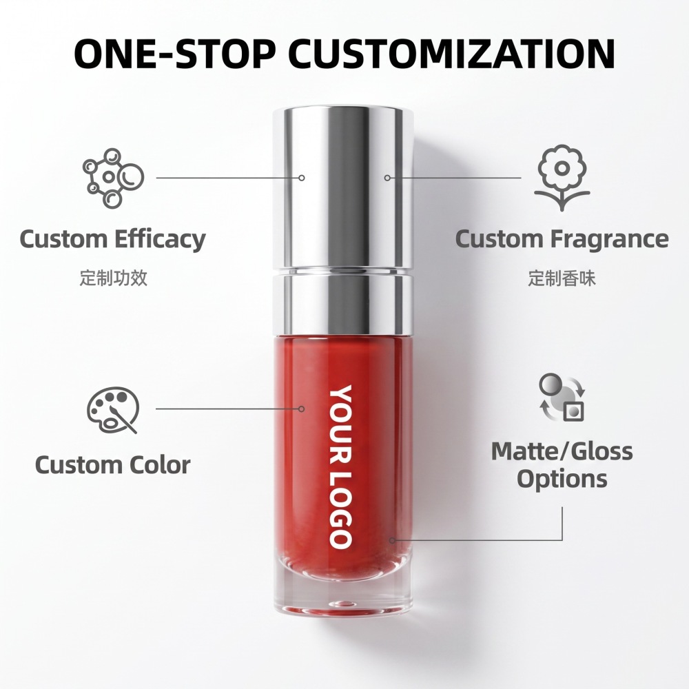 跨境现货唇釉无logo小批量镀银圆管先润后哑叠涂唇油水润柔雾唇蜜