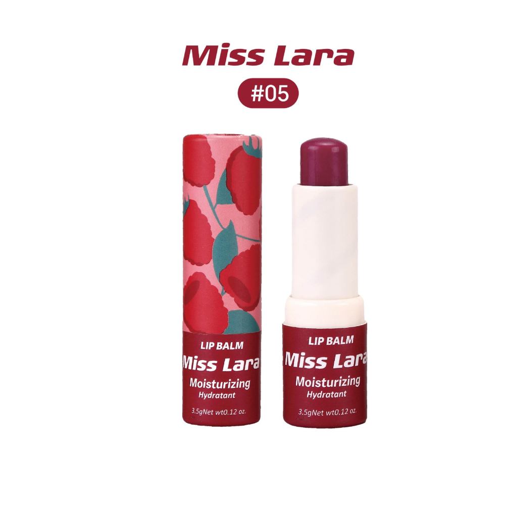 跨境Misslara有色润唇膏口红圆纸筒水果香6色滋润补水保湿外贸