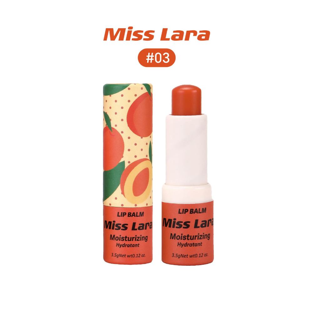 跨境Misslara有色润唇膏口红圆纸筒水果香6色滋润补水保湿外贸