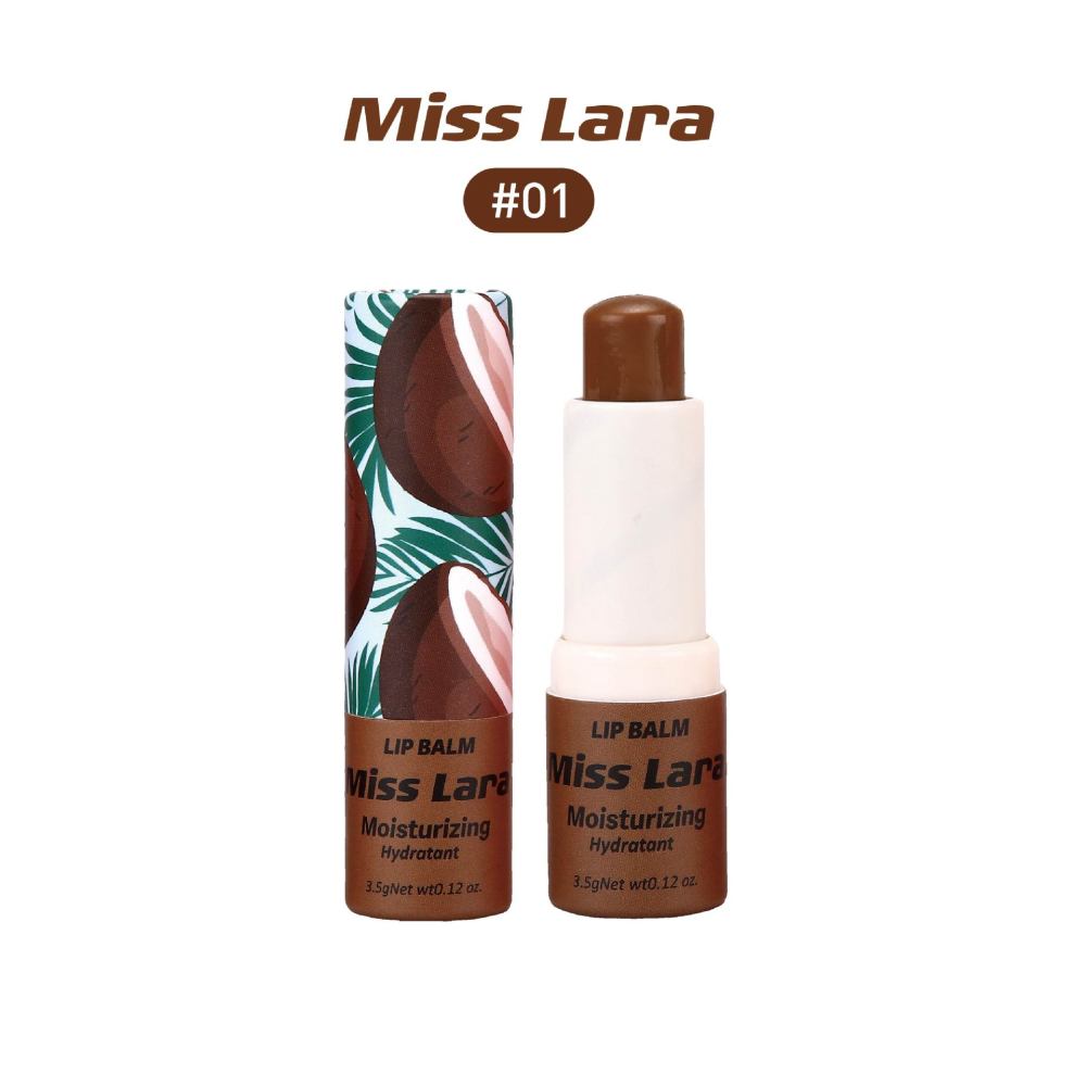 跨境Misslara有色润唇膏口红圆纸筒水果香6色滋润补水保湿外贸