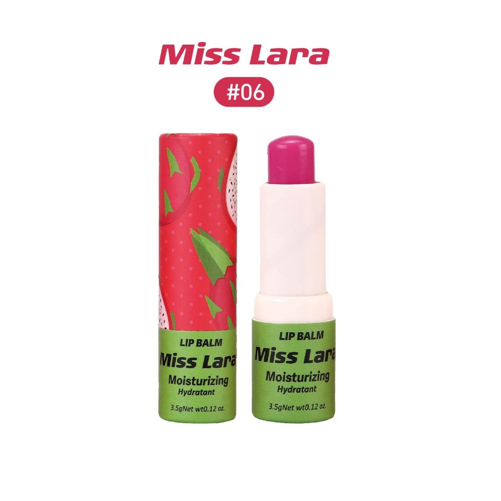 跨境Misslara有色润唇膏口红圆纸筒水果香6色滋润补水保湿外贸
