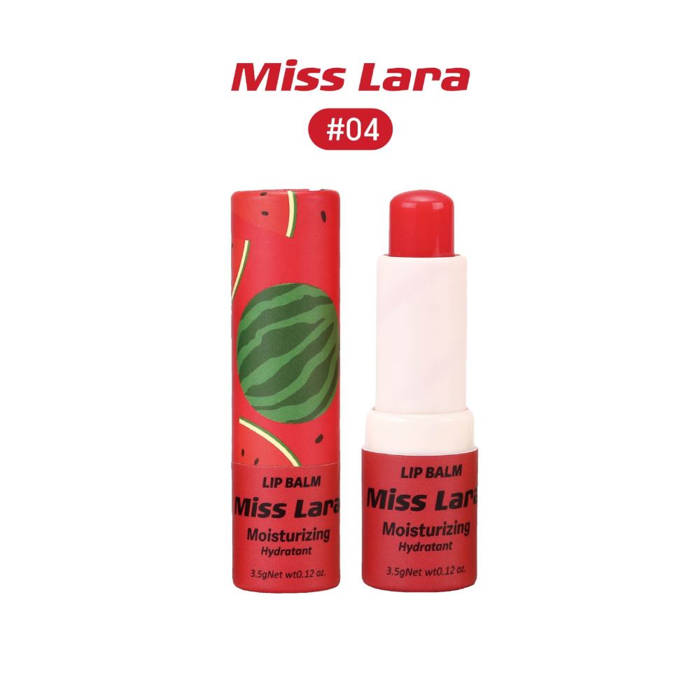 跨境Misslara有色润唇膏口红圆纸筒水果香6色滋润补水保湿外贸