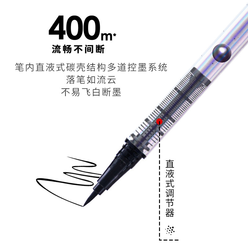Shedoes出水流畅一笔成型不掉色不晕染持久防水摇珠钻石黑眼线笔