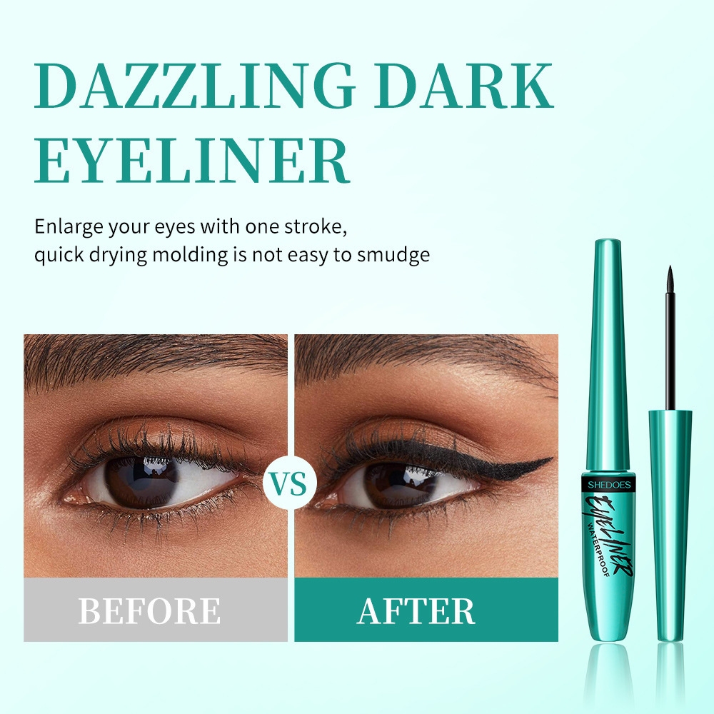 跨境SHEDOES黑色丝滑不晕染防水防汗速干持久酷黑眼线液 EYELINER