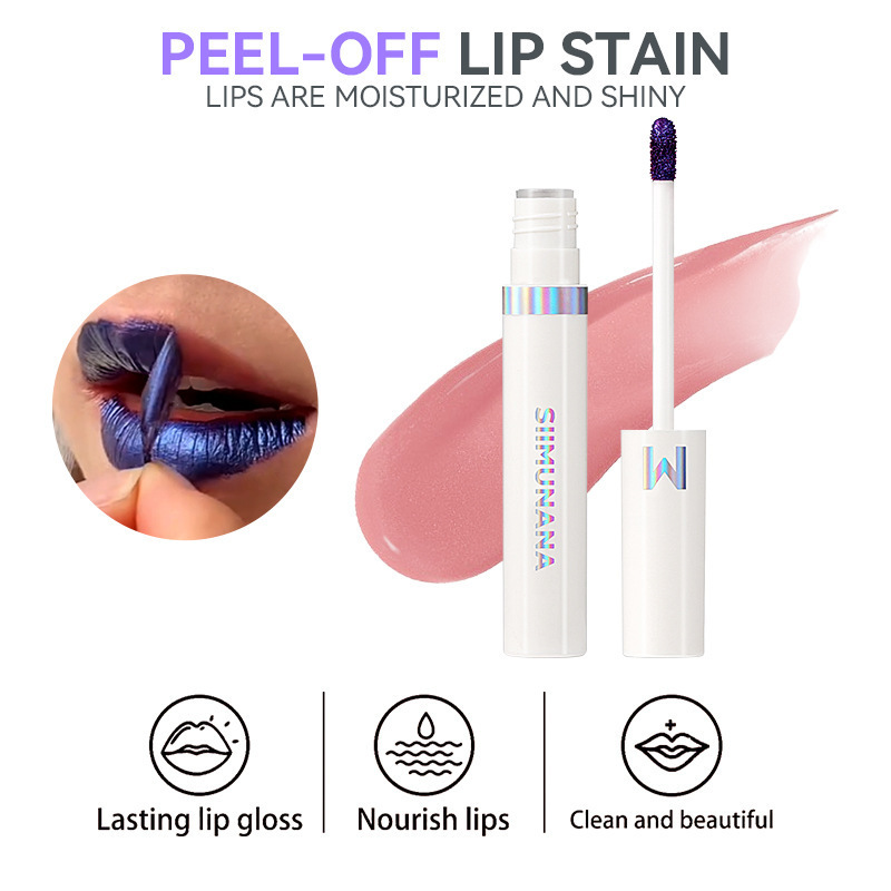 跨境爆款TK爆品TEMU爆品撕拉唇釉不易脱色长效保湿Lip glaze