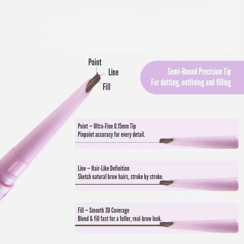 跨境TK爆品柔和自然持妆防水防汗根根分明眉笔Eyebrow eyeliner