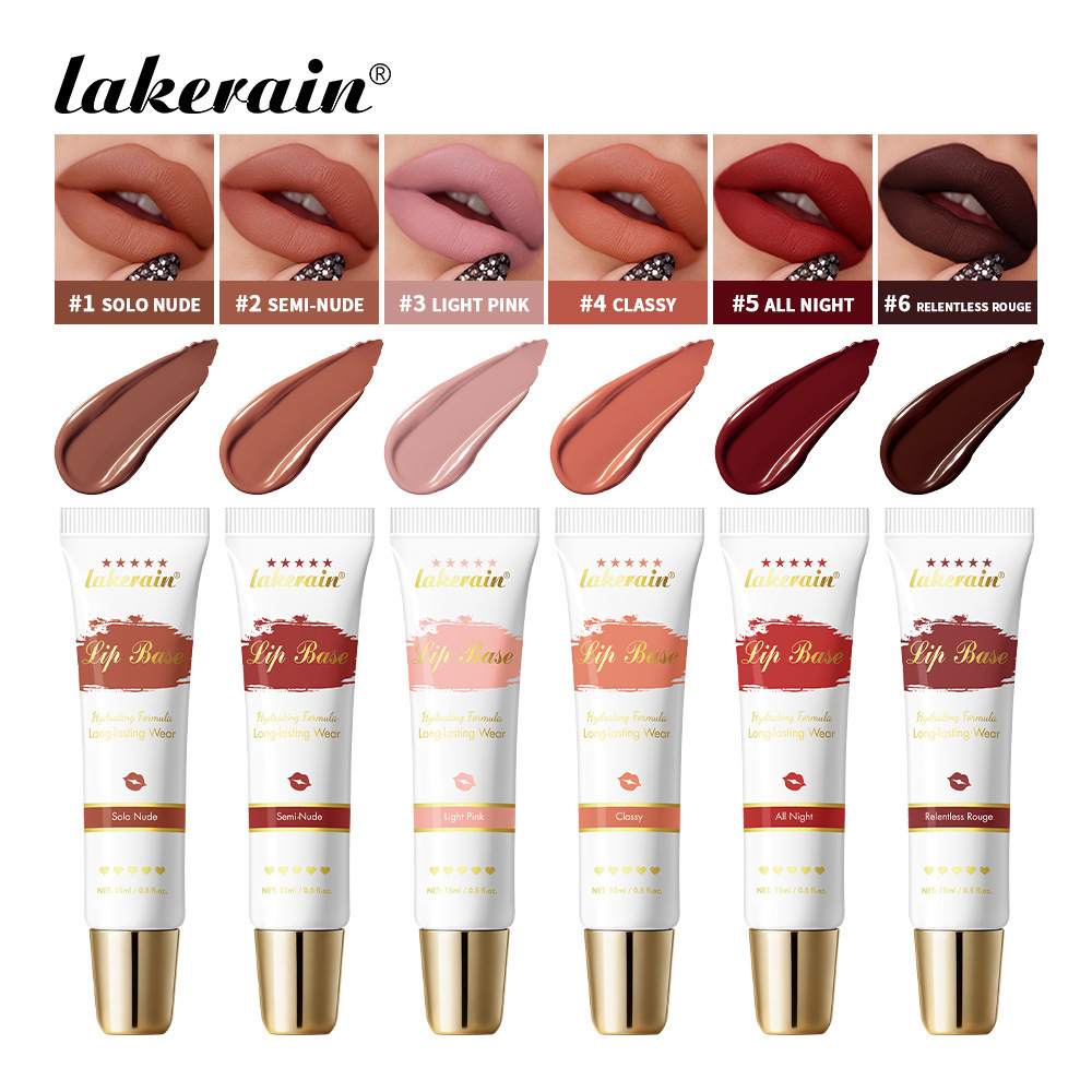 跨境lakerain lip base唇部底霜 细腻顺滑哑光唇釉 多用途腮红霜