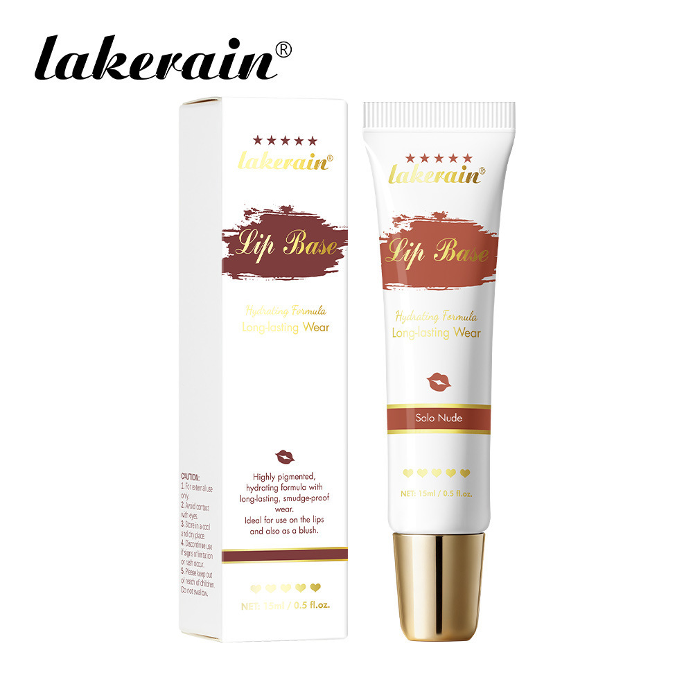 跨境lakerain lip base唇部底霜 细腻顺滑哑光唇釉 多用途腮红霜