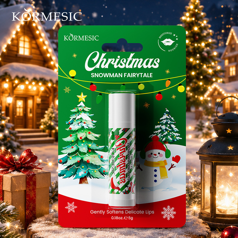 亚马逊圣诞节爆款润唇膏KORMESIC滋润保湿淡化唇纹节日限定款批发