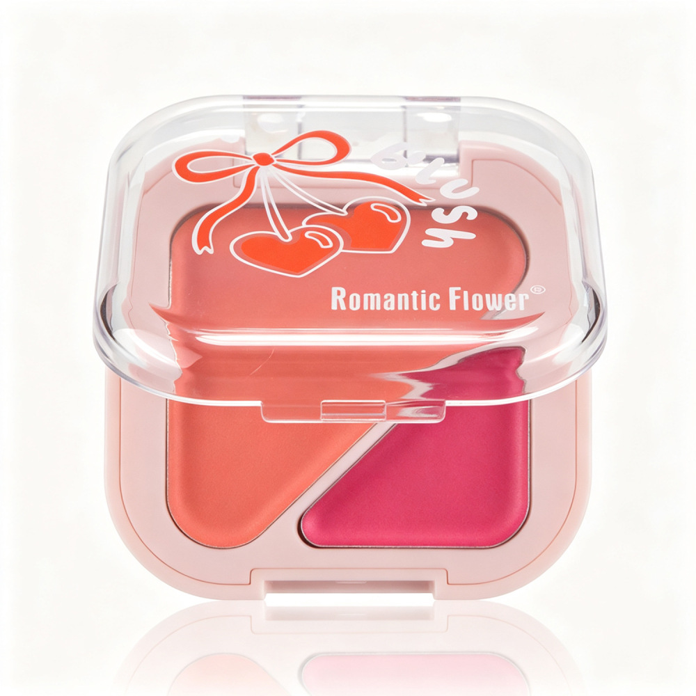 Romantic Flower跨境外贸出口批发3色哑光膏状腮红防水自然化妆品