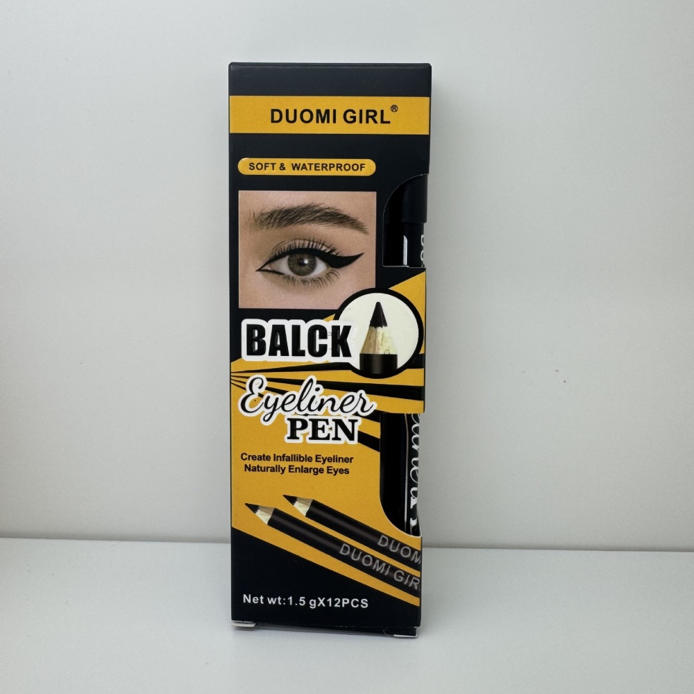 跨境热销DUOMI GIRL防晕染木杆黑色眼线笔 防水防汗可削眼线笔