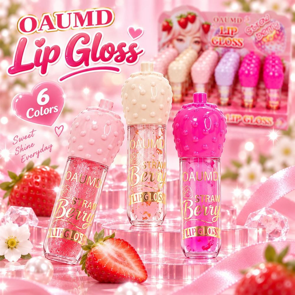OAUMD 多色可爱草莓唇蜜滋润修护唇妆透亮嘟嘟唇跨境专供美妆货源